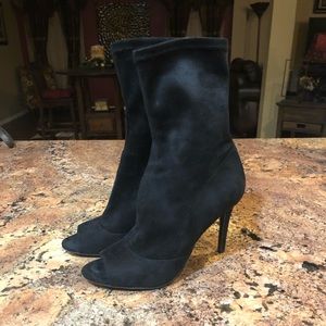 Peep toe black bootie